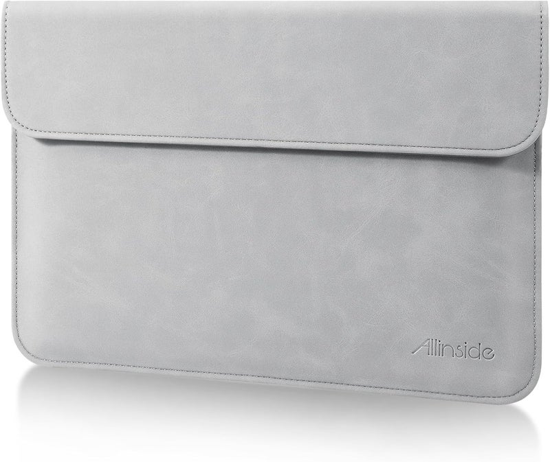 Allinside 13 Inch Laptop Sleeve Case for MacBook Air 13 2018-2025/MacBook Pro 13 2016-2022/Macbook Pro 14 2021-2024, Waterproof Matte PU Leather Horizontal Envelope Protective Case Cover, Gray - Image 1